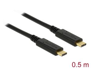 Delock USB-C til USB-C-kabel 10 Gbps, 0,5 m PD 3A E-Marker