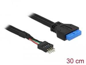 Delock-kabel USB 3.0-stiftkontakt hona till USB 2.0-stiftkontakt hane 30 cm