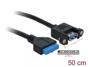 Delock USB 3.0 -kaapeli, pinniliitin naaras - 1 x USB 3.0-A naaras