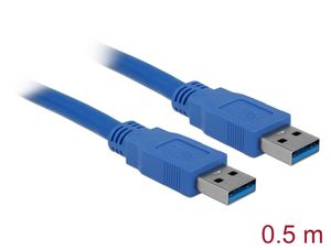 Delock USB-A til USB-A kabel 5 Gbps. 0,5 m – blå