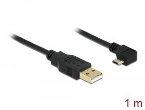 Delock-kabel USB-A-hane till USB micro-B-hane vinklad 90° vänster/höger