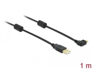 Delock kabel USB‑A hane till USB micro‑B hane vinklad 270° – Svart