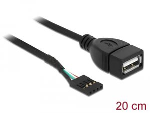 Delock USB-kabel Pinheader hona till USB-A 2.0 hona 20cm