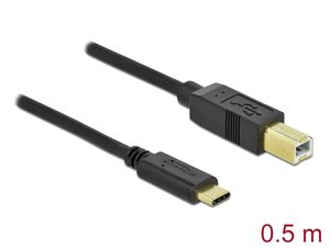 Delock USB 2.0-kabel USB-C till USB-B 0,5 m