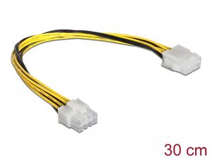 Delock Verlängerungskabel Stromversorgung 8 Pin EPS Stecker till Buchse 30cm