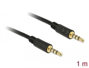 Delock Stereo Jack -kaapeli 3,5 mm 4-pin uros - uros, 1 m - musta