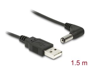 Delock strømkabel USB-A til DC 5,5 x 2,1 mm han 90° bøjet – 1,5 m