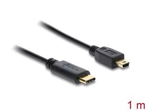Delock USB-C kabel han til USB 2.0 Mini USB-B han 1m - Sort
