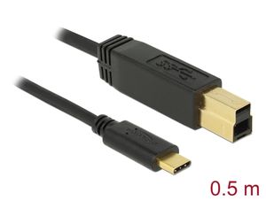Delock USB-C - USB-B -kaapeli 10 Gbps - 0,5 m musta