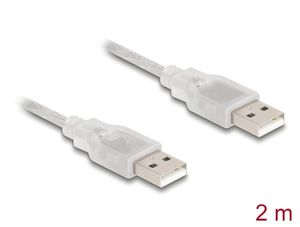 Delock USB-A til USB-A kabel - Transparent 2 m