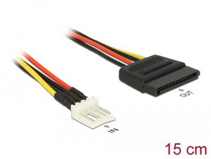 Delock Strömkabel SATA 15-stifts hona till 4-stifts floppy-hane 15 cm