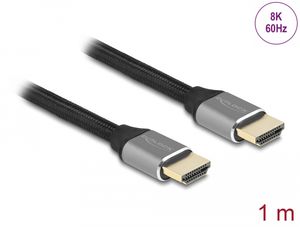 Delock Ultra High Speed HDMI-kabel 48 Gbps 8K 60 Hz - grå 1m sertifisert
