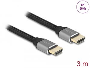 Delock Ultra High Speed HDMI-kabel 48 Gbps 8K 60 Hz - Grå 3m sertifisert