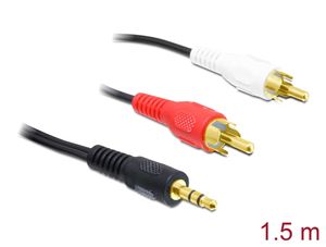 Delock Audio -kaapeli, 3,5 mm stereoliitin uros - 2 x RCA-uros, 1,5 m