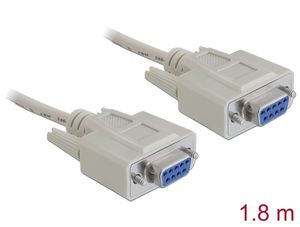 Delock RS-232-kaapeli, sarjaliitäntä D-Sub 9 naaras - naaras, 1,8 m, nollamodeemi