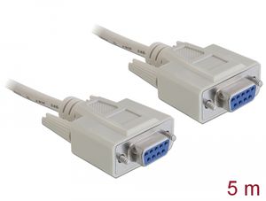 Delock RS-232-kaapeli, sarjamuotoinen D-Sub 9 naaras - naaras, 5 m, nollamodeemi