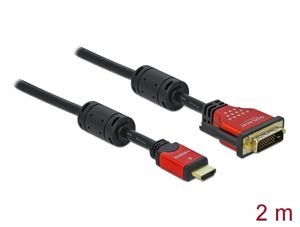 Delock HDMI zu DVI 24+1 Kabel bidirektional 2m