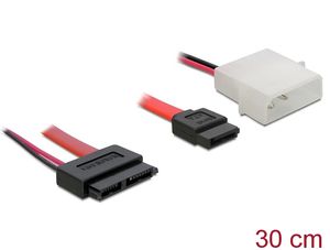 Delock Slim SATA-kabel hona till SATA 7-stifts + 2-stifts ström hane 30 cm