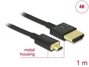 Delock HDMI-kabel med hög hastighet och Ethernet HDMI till Micro HDMI 3D 4K 1m