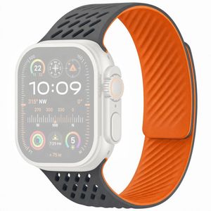Apple Watch 42 / 41/ 40 / 38mm Klockarmband i Silikon - Grå/Orange