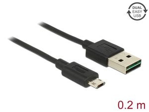 Delock EASY-USB USB-A till USB Micro-B-kabel 0,2 m – svart