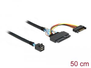 Delock SFF-8643 Kabel han til U.2 SFF-8639 hun + SATA strømstik 0,5m
