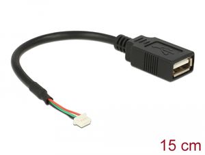 Delock USB 2.0-pinheader hunn til USB-A hunnkabel 15 cm – svart