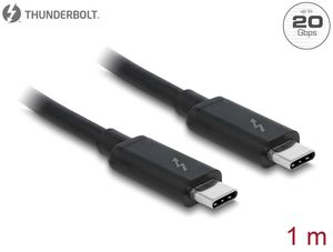 Delock Thunderbolt 3-kabel (20 Gb/s) USB-C til passiv 5A, 1m - Svart