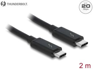 Delock Thunderbolt 3-kabel (20 Gb/s) USB-C til passiv 3A, 2m - Svart