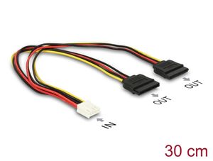 Delock Floppy 4-polig strömkontakt till 2x SATA 15-polig strömkontaktkabel