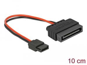 Delock SATA 15-polig hane till Power Slim SATA 6-polig hona Strömkabel 10cm