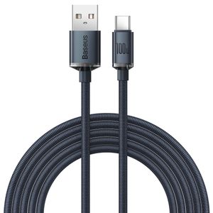 Baseus Crystal Shine USB til USB-C kabel 100W 2m – sort