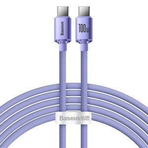Baseus CAJY000705 USB-C til USB-C kabel 2m 100W PD QC 5A - lilla