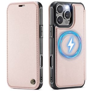 CASEME 053  iPhone 12 Pro Max Lommeboketui MagSafe RFID Blokkerende  - Lysrosa
