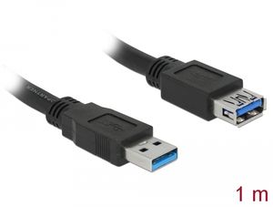 Delock USB 5 Gbps forlængerkabel USB-A han til hun 1m - Sort