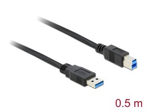 Delock USB 5 Gbps-kabel USB-A-hane till USB-B-hane 0,5 m - Svart