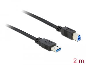 Delock USB 5 Gbps-kabel USB-A-hane till USB-B-hane 2m - Svart