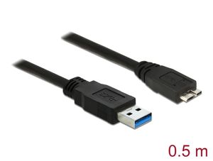 Delock USB 5 Gbps-kabel USB-A-hane till Micro USB-B-hane 0,5m - Svart