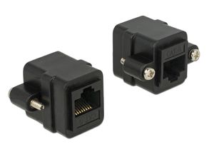 Delock Adapter RJ45 hun-til-hun til panelmontering Cat.6 UTP – Sort