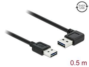 Delock EASY USB-A 2.0 - USB-A 2.0 uros -kulmakaapeli, 0,5 m