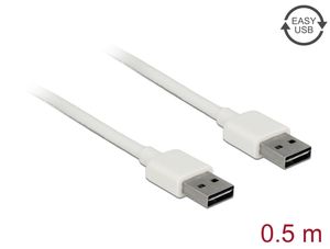 Delock EASY-USB 2.0 kabel USB-A han til USB-A han 0,5 m hvid