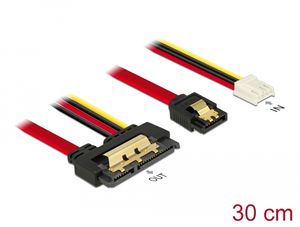 Delock SATA 7-polig hona + Floppy 4-polig ström F - SATA 22-polig hona