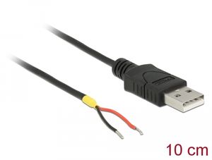 Delock USB-A 2.0 -kaapeli, uros - 2 x avointa johtoa, 10 cm, Raspberry Pi
