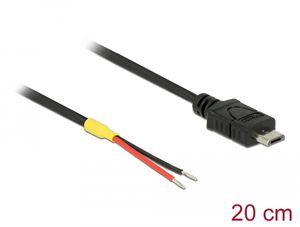 Delock USB Micro-B kabel till öppna ledare – svart 20 cm