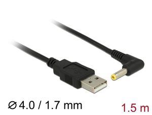 Delock Strömkabel USB till DC 4.0 x 1.7 mm hane 90° 1.5m