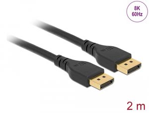 Delock DisplayPort-kabel 8K 60 Hz 2m DP 8K-certifierad utan spärr
