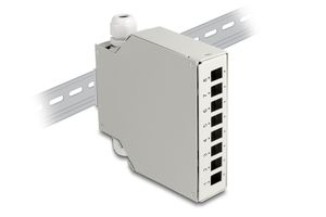 Delock Fiberoptisk Fordelingsboks til DIN-skinne, 8 Porte - Grå