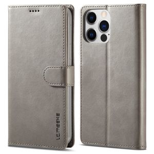 LC.IMEEKE iPhone 15 Pro Max Wallet Cover - Grey
