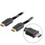 HDMI-Kabel 19-Pin 2m v1.4 (ha - ha) - Guldpläterad - Flätad Strumpa