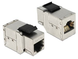 Delock Keystone-modul RJ45 hun til RJ45 hun Cat.6A - sølv/metal
